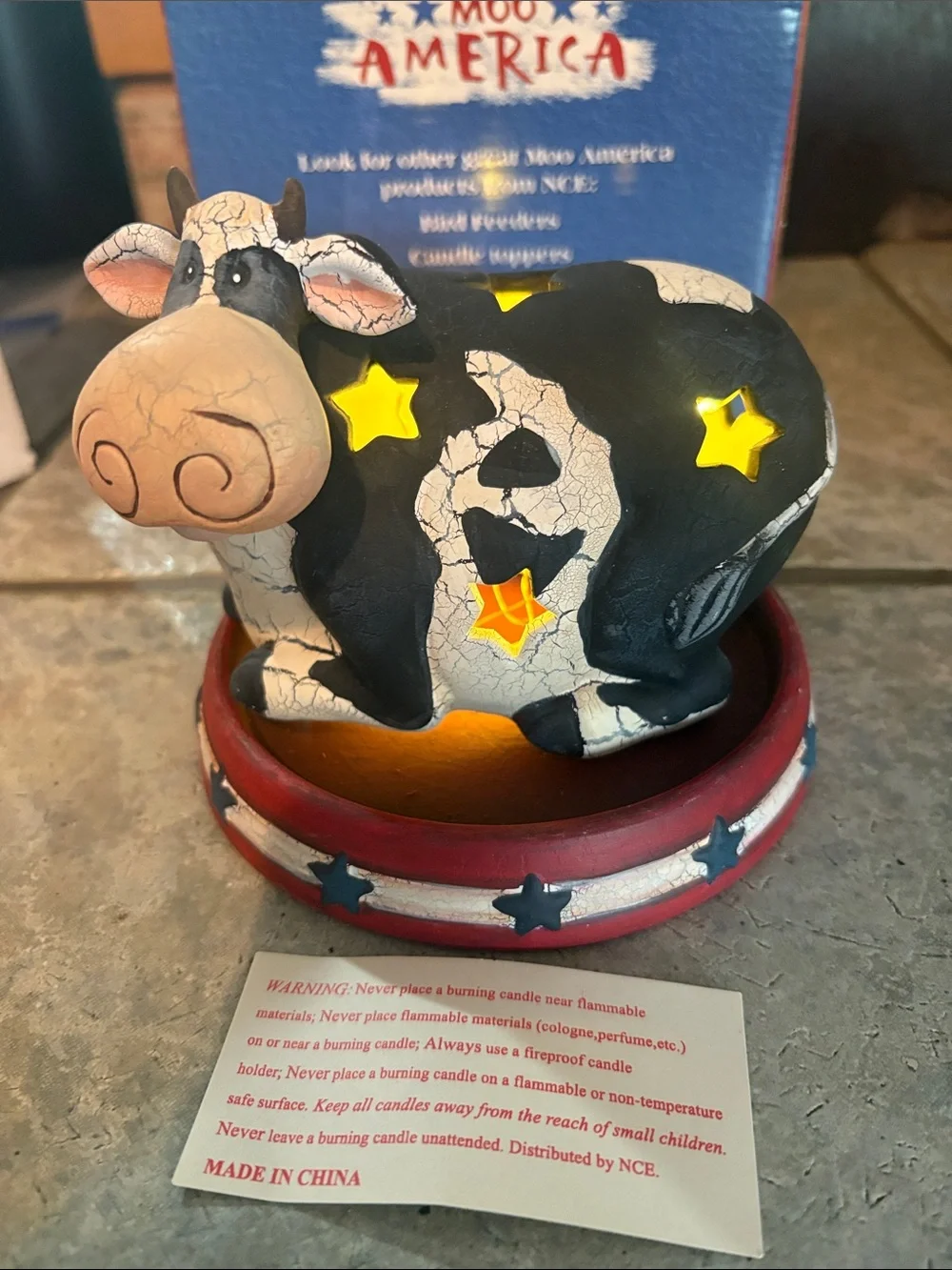 Moo America Black & White Cow Candle Holder by (Brand Unspecified)